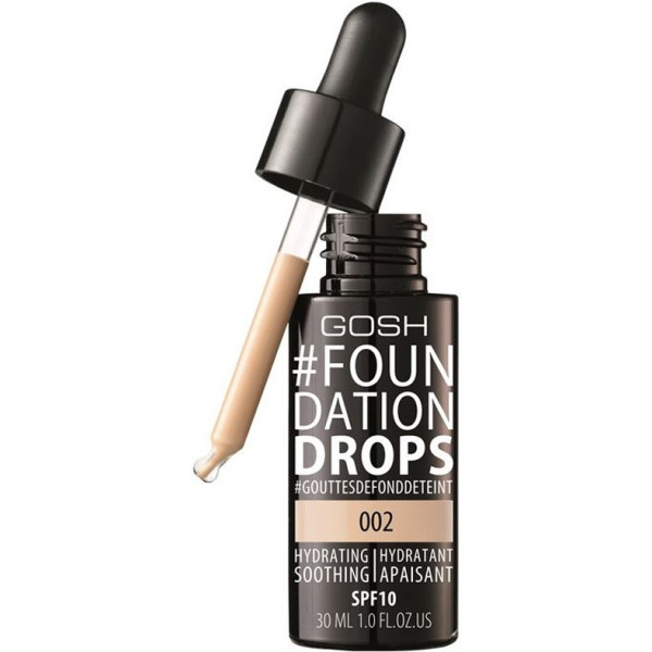 Gosh Foundation Druppels Hydrating Spf10 002-ivoor 30 Ml Woman