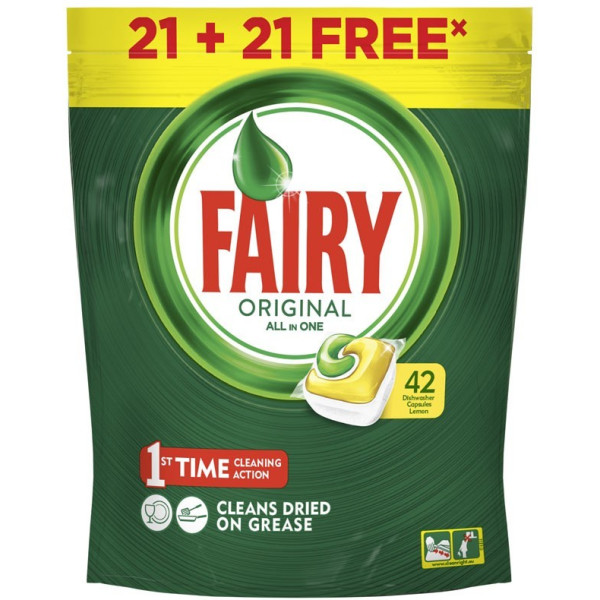 Fairy Todo En 1 Limon Lavavajillas 42 Cápsulas Unisex