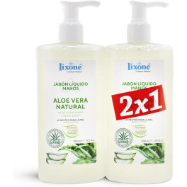 Lote de sabonete líquido natural Lixone Aloe Vera 2 peças unissex