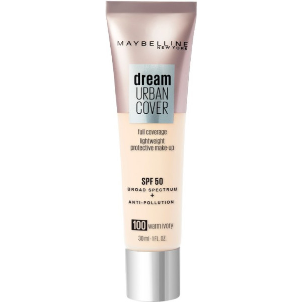 Maybelline Dream Urban Cover Full Coverage Spf50 100-warm Ivory 30 Ml Mujer