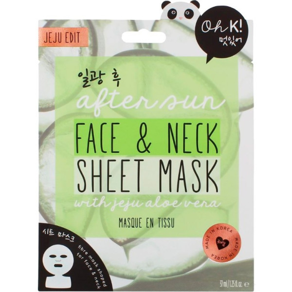 Oh K! After Sun Aloe Sheet Face And Neck Mask Unisex