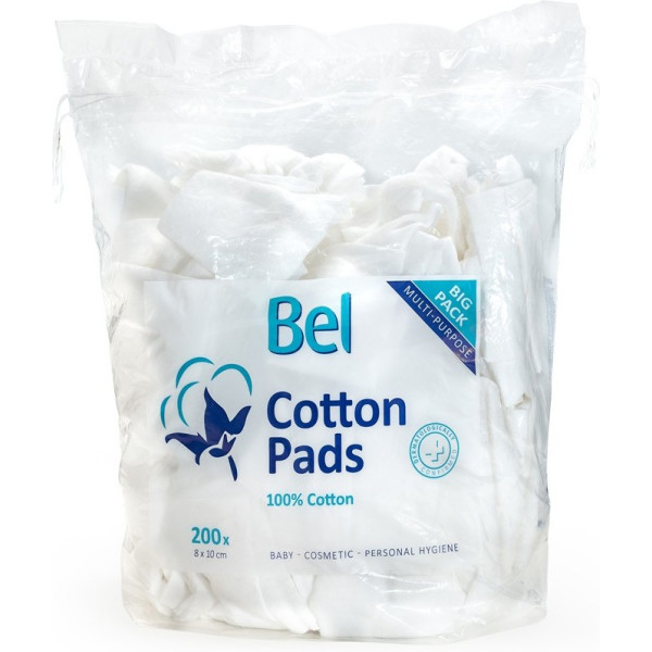 Bel Cotton Pads 100% Algodón 8x10 Cm 200 Uds Unisex