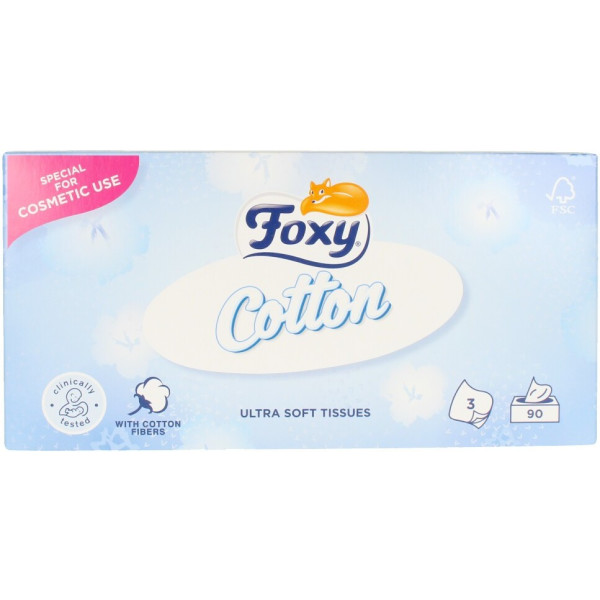 Foxy Facial Cotton Mouchoirs Ultra Doux 90 Unités Unisexe