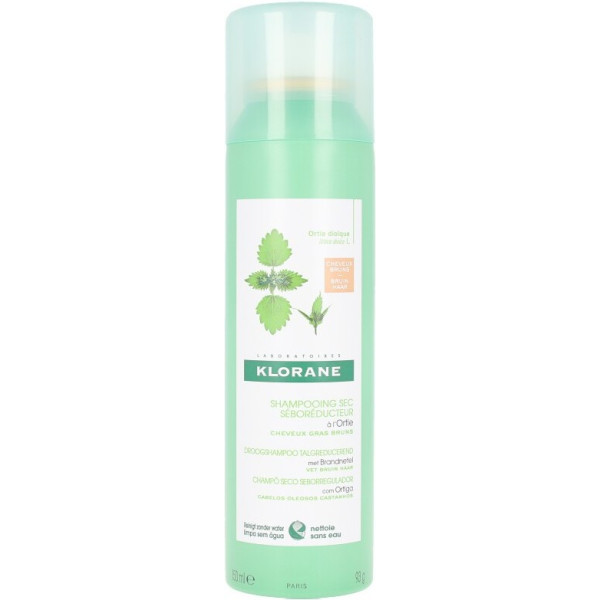 Klorane shampoo seco com óleo de urtiga para cabelos escuros oleosos 150 ml unissex