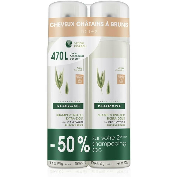 Klorane Ch Seco Avena Dark Hair 2x150ml