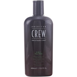 American Crew Tea Tree 3 In 1 Shampoo Conditioner En Body Wash 450 Ml Man