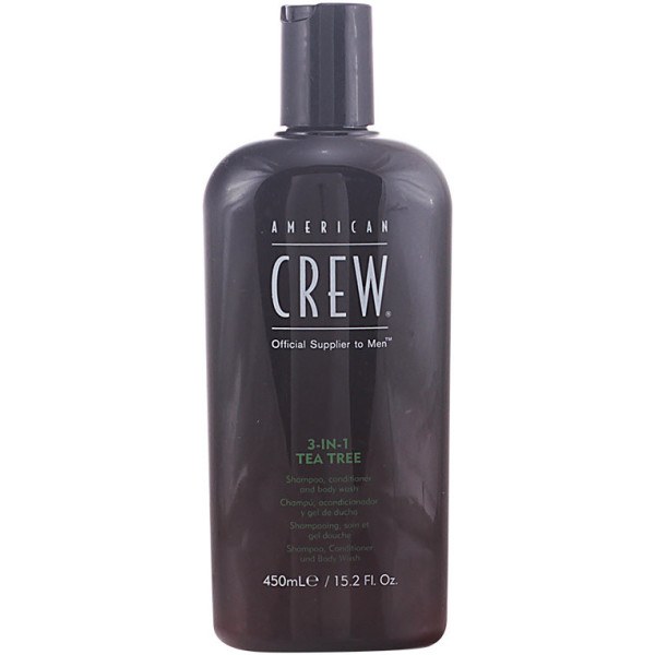 American Crew Tea Tree 3 em 1 Shampoo, Condicionador e Sabonete Corporal 450 ml Masculino
