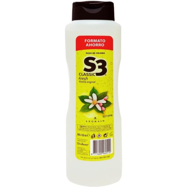 S3 S-3 Classic Fresh Cologne 600 ml + 25 % Unisex