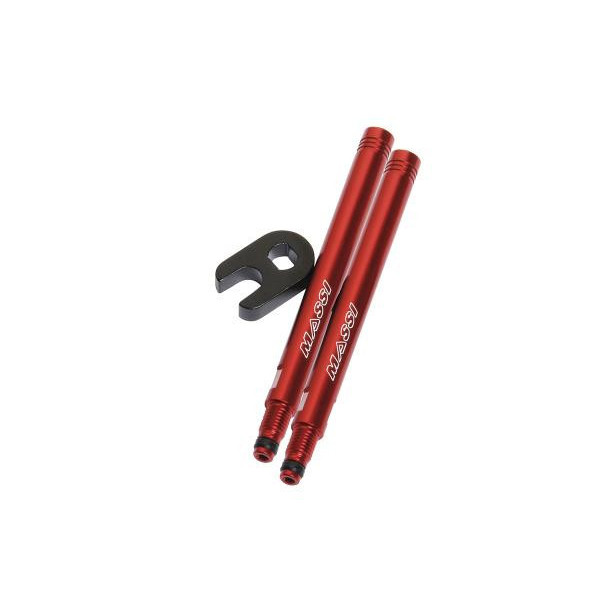 Prolunga valvola CNC Massi (2pz) 60mm rosso