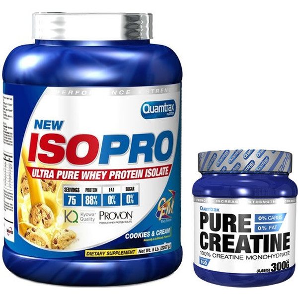 Pack Quamtrax IsoPro CFM 2,27 kg - Aislado de Proteína + Creatina 100% Pure 300 gr