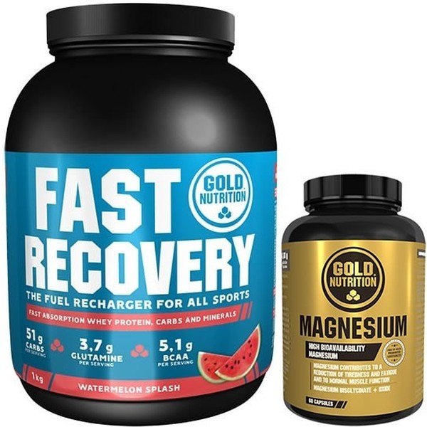 Pack Gold Nutrition Fast Recovery 1 kg + Magnésium 600 mg 60 gélules