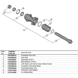 Shimano Eje Buje Completo Tras.142mm Wh-rx570-tl-r12