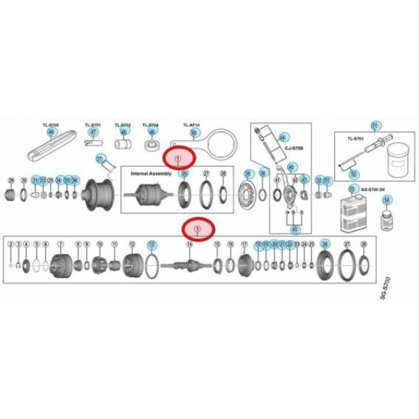 Shimano Mecanismo Interno 187mm Sg-s7001-11