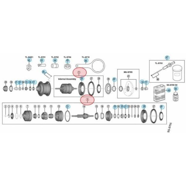 Shimano Mecanismo Interno 187mm Sg-s7051-11