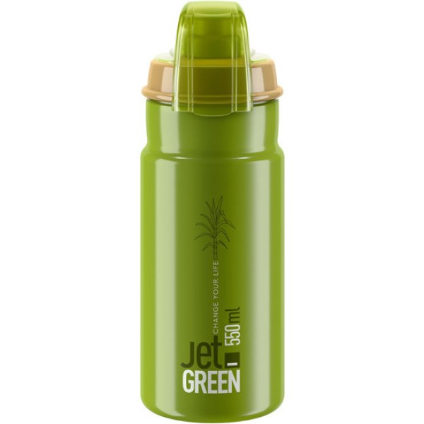 Elite Flasche Jet Green Plus 550 ml Olivgrün, weißes Logo
