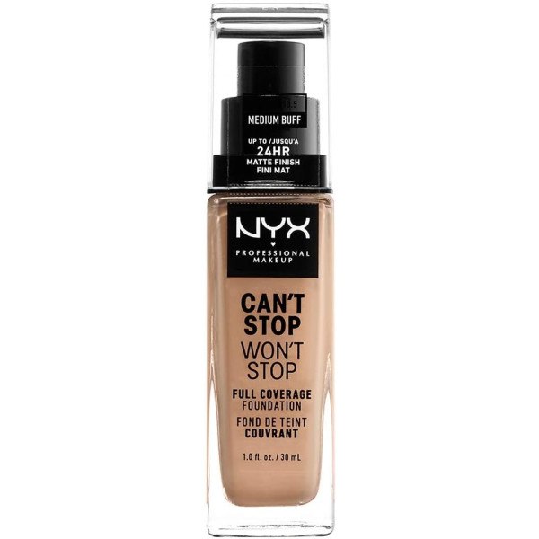 Nyx Can't Stop Won't Stop Full Coverage Foundation Medium Buff Mujer