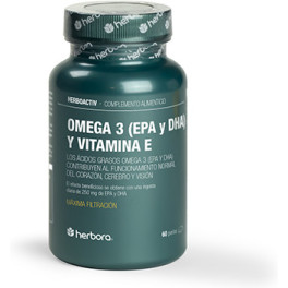 Herbora Herboactiv Omega 3 (EPA E DHA) 60 Pérolas - Contribui para o Funcionamento do Coração